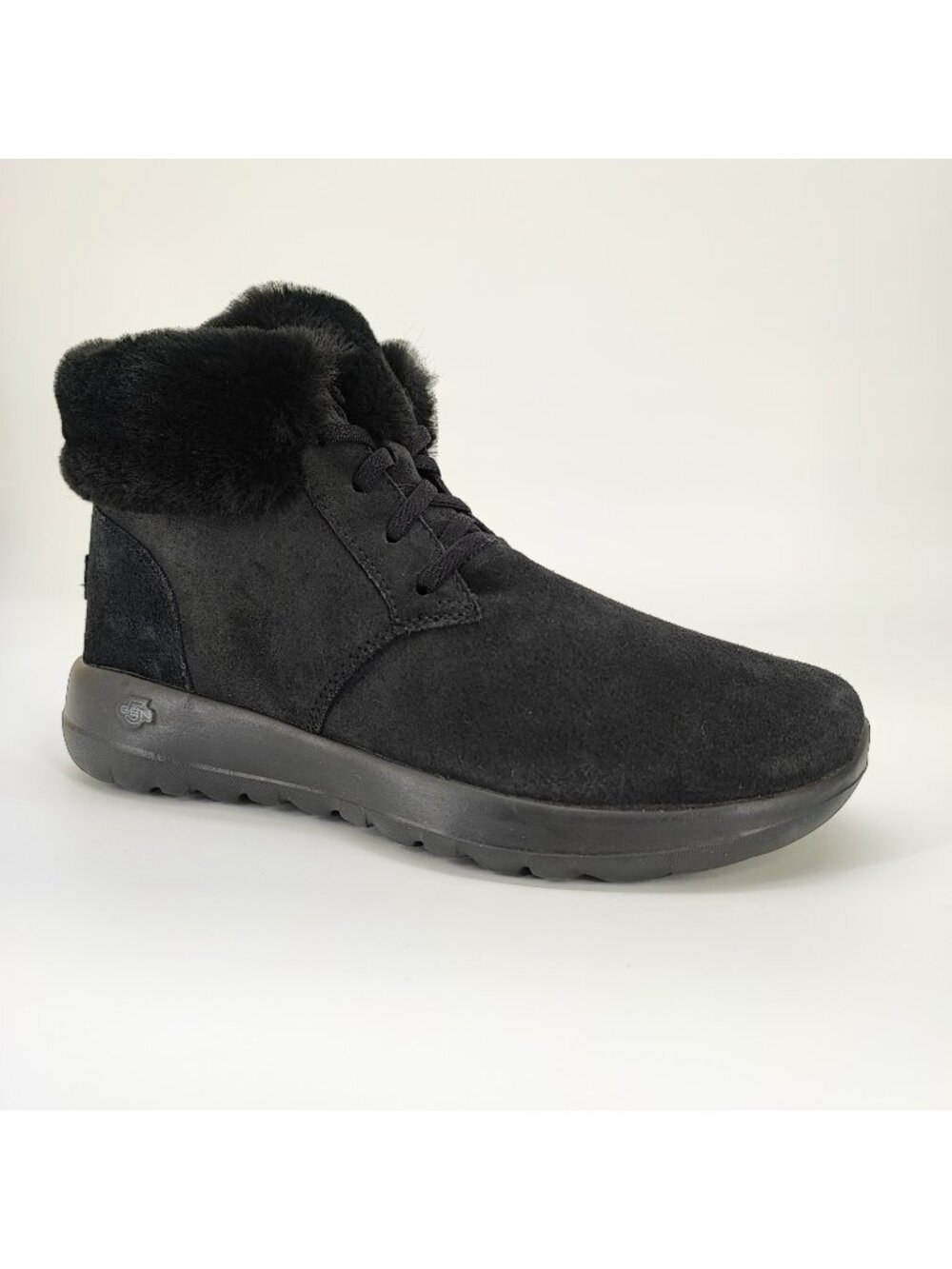 Skechers On-the-GO Joy Lush Women's Size 10 US Suede Black Fur Boots 144334